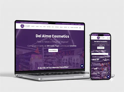 Del Alma Cosmetics Website